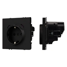 Изображение ARL NOBE Розетка зк со шторками с USB тип C+С софт-тач черный оникс SCT-MUCC-SFPL-BK (250V, 16A) (Arlight, -)